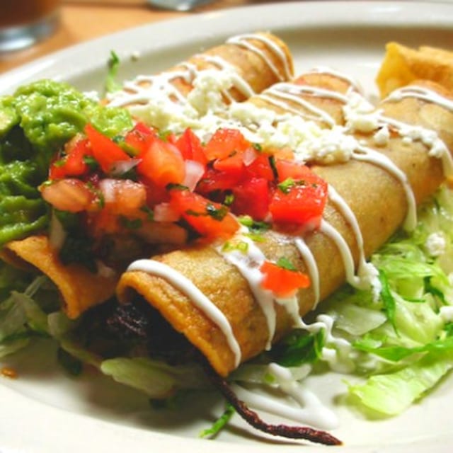 Shredded Beef Crispy Taquitos.