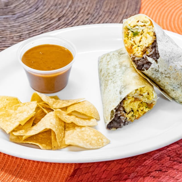 Breakfast Burrito - Huevos a La Mexicana.